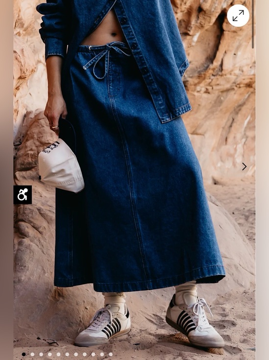 Blank NYC Dresses & Skirts - NWT BLANK tie-waist denim midi skirt in a dark wash size XS denim blue maxi